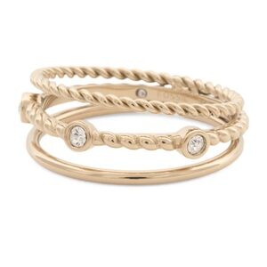 Fossil Gold-Tone Stacked Ring Size 7